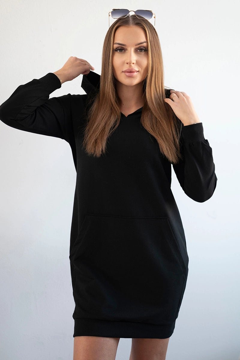 Hooded dress 67292 / – Black цвет / color | Lexline Fashion