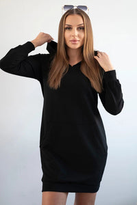Hooded dress 67292 / – Black цвет / color | Lexline Fashion