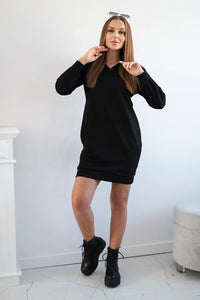 Hooded dress 67292 / – Black цвет / color | Lexline Fashion