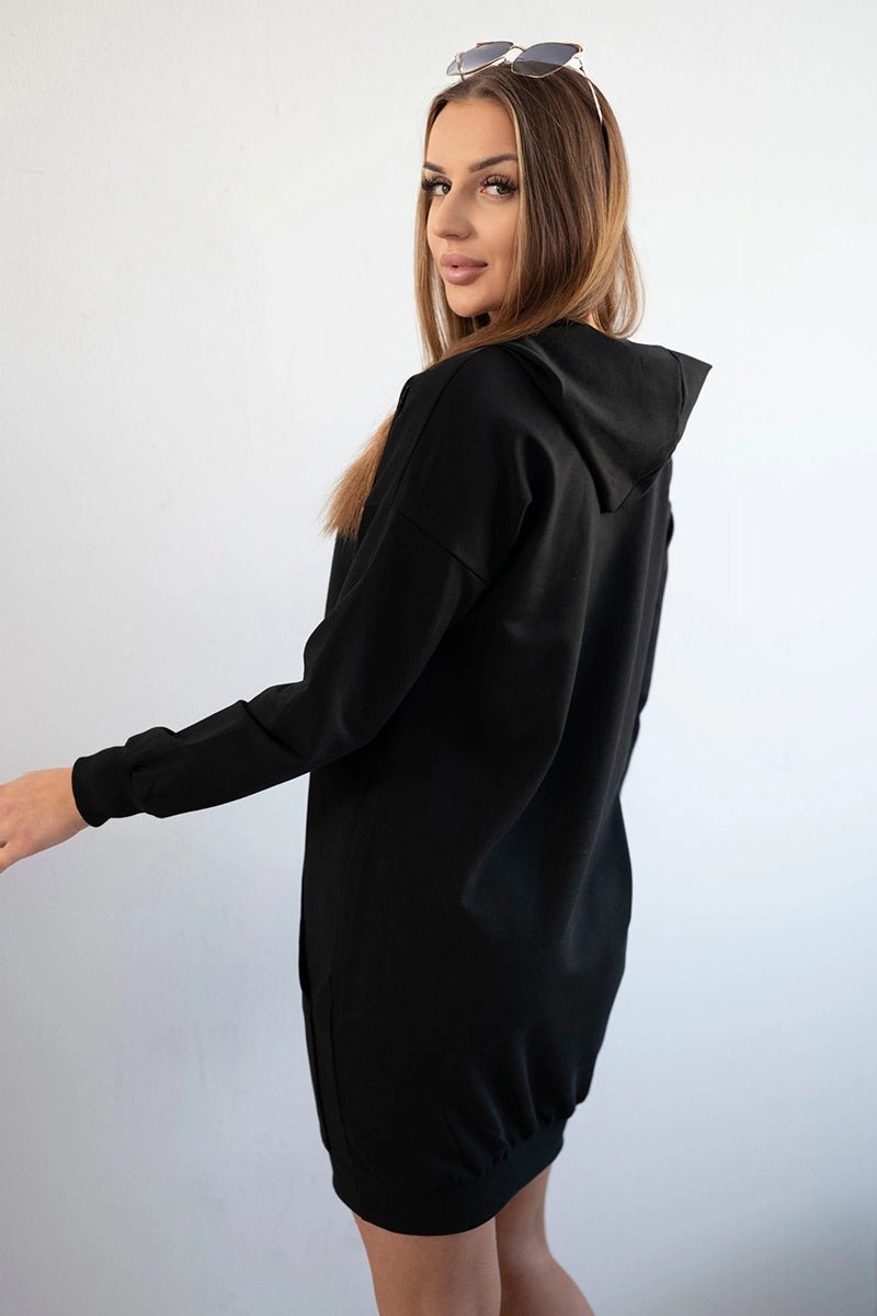 Hooded dress 67292 / – Black цвет / color | Lexline Fashion