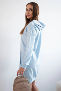Hooded dress 67292 / – Blue цвет / color | Lexline Fashion