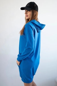 Hooded dress 67292 / – Blue cornflower цвет / color | Lexline Fashion
