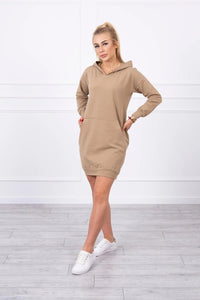 Hooded dress 67292 / – Camel цвет / color | Lexline Fashion
