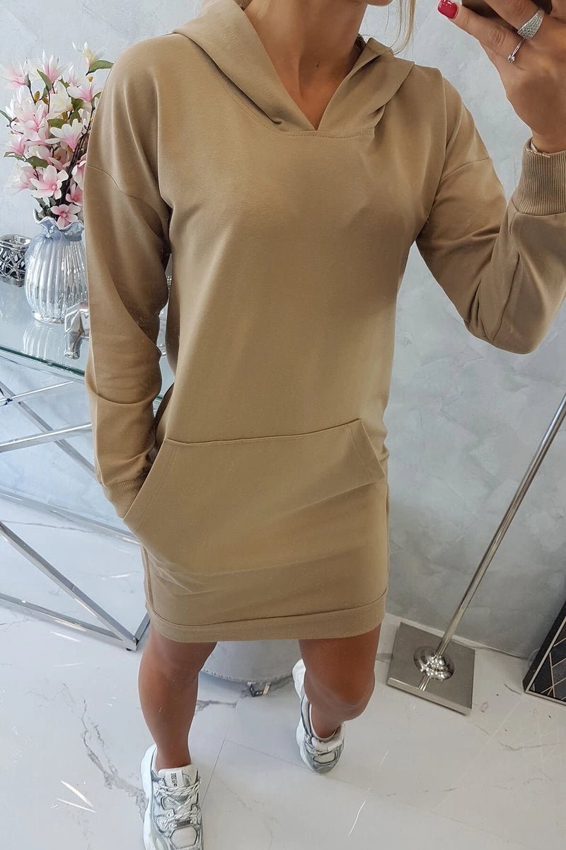 Hooded dress 67292 / – Camel цвет / color | Lexline Fashion