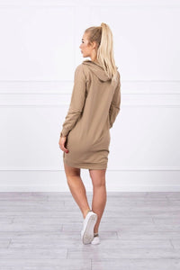 Hooded dress 67292 / – Camel цвет / color | Lexline Fashion