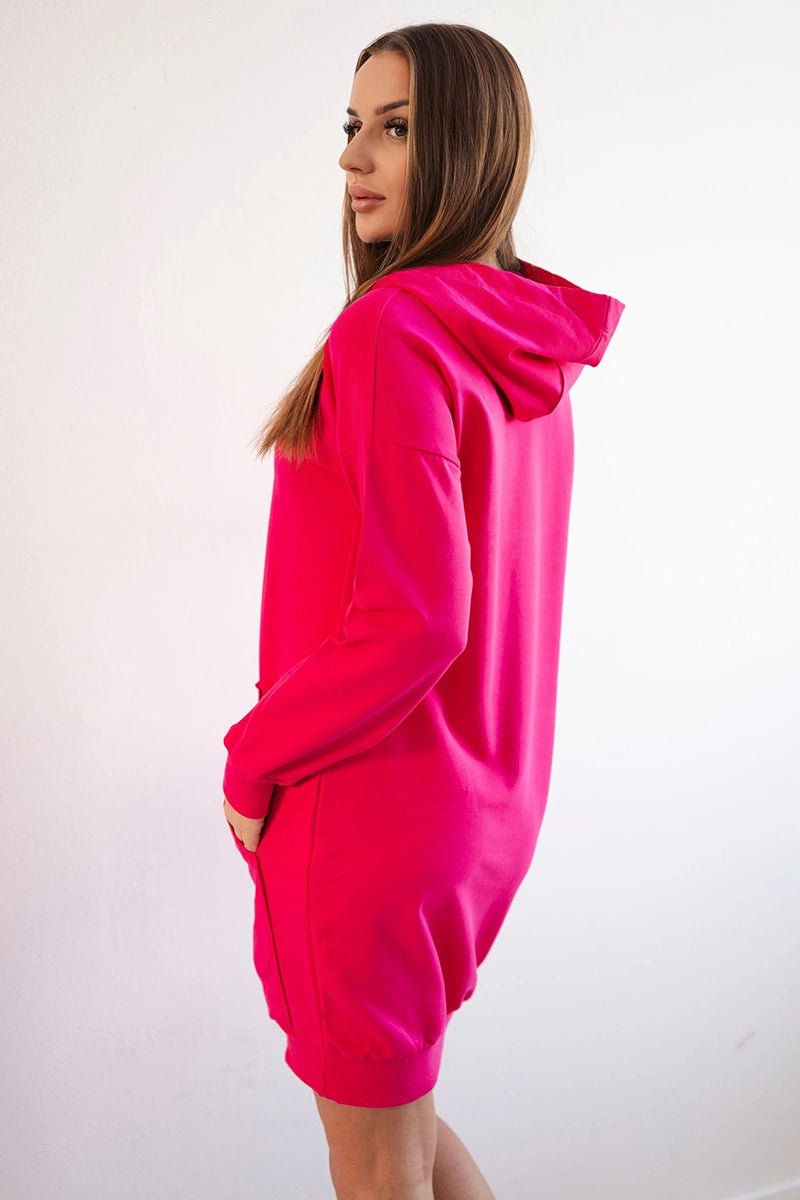 Hooded dress 67292 / – Fuchsia цвет / color | Lexline Fashion
