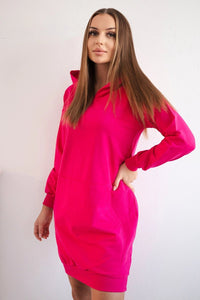 Hooded dress 67292 / – Fuchsia цвет / color | Lexline Fashion