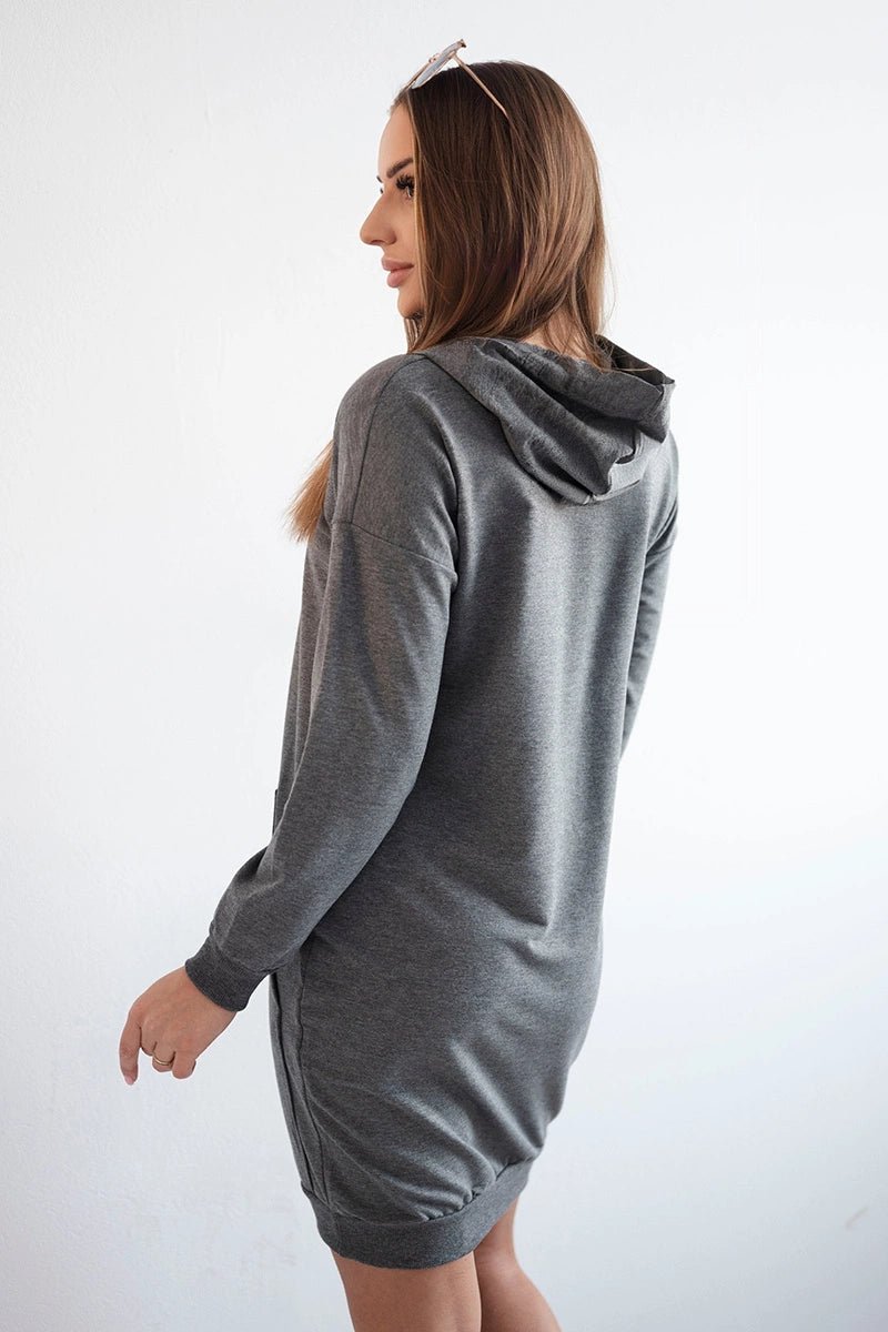 Hooded dress 67292 / – Graphite цвет / color | Lexline Fashion