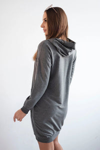 Hooded dress 67292 / – Graphite цвет / color | Lexline Fashion