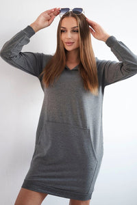 Hooded dress 67292 / – Graphite цвет / color | Lexline Fashion