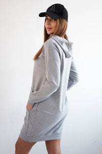 Hooded dress 67292 / – Gray цвет / color | Lexline Fashion