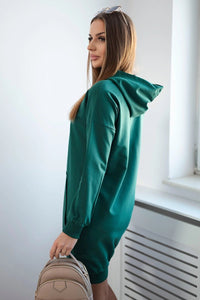 Hooded dress 67292 / – Green цвет / color | Lexline Fashion