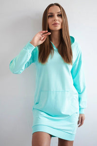 Hooded dress 67292 / – Mint цвет / color | Lexline Fashion