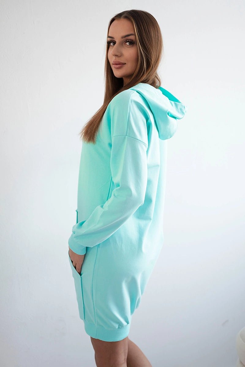Hooded dress 67292 / – Mint цвет / color | Lexline Fashion