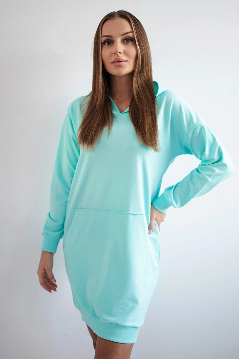 Hooded dress 67292 / – Mint цвет / color | Lexline Fashion