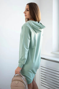 Hooded dress 67292 / – Mint || Dark цвет / color | Lexline Fashion