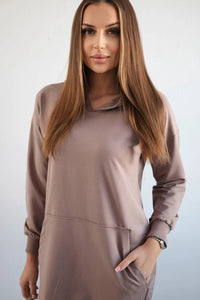 Hooded dress 67292 / – Mocca цвет / color | Lexline Fashion