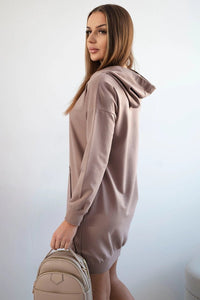 Hooded dress 67292 / – Mocca цвет / color | Lexline Fashion