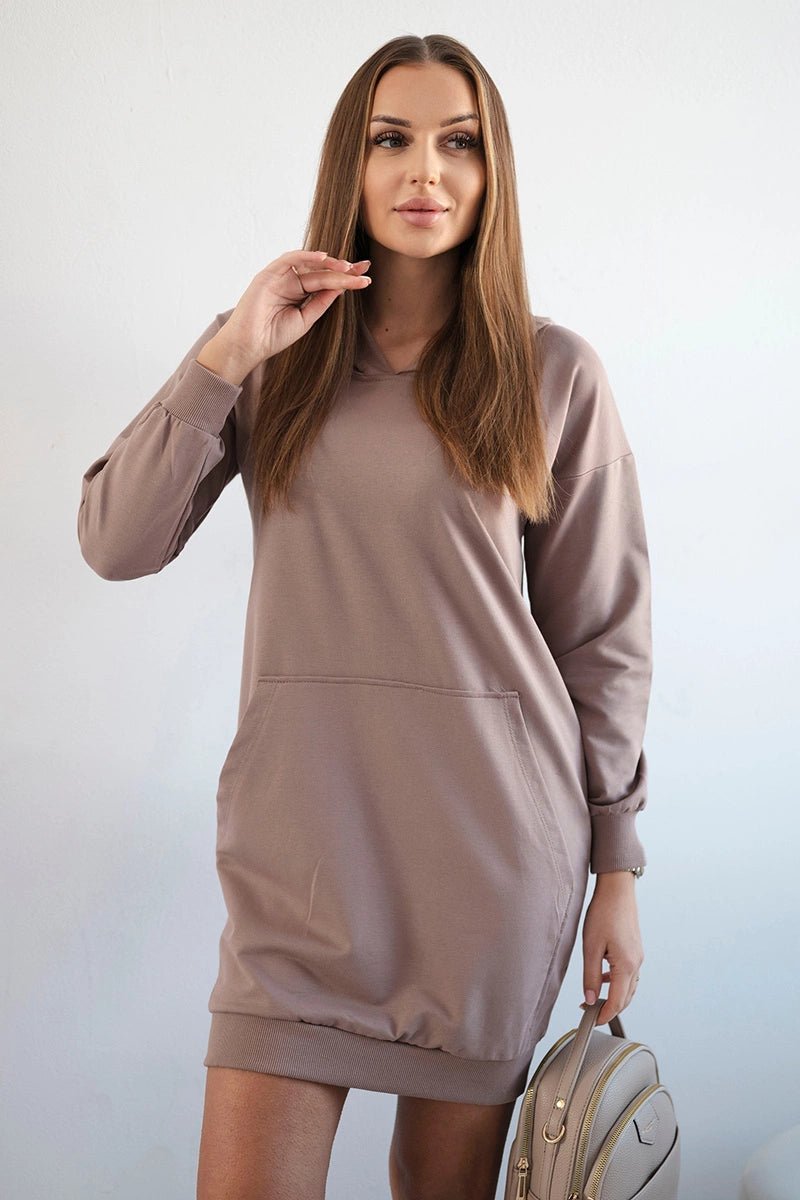 Hooded dress 67292 / – Mocca цвет / color | Lexline Fashion