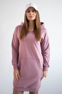 Hooded dress 67292 / – Pink || Dark цвет / color | Lexline Fashion
