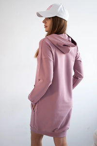 Hooded dress 67292 / – Pink || Dark цвет / color | Lexline Fashion