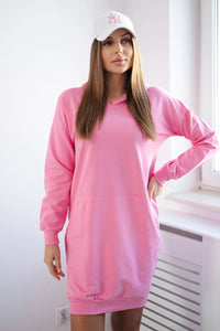 Hooded dress 67292 / – Pink || Light цвет / color | Lexline Fashion