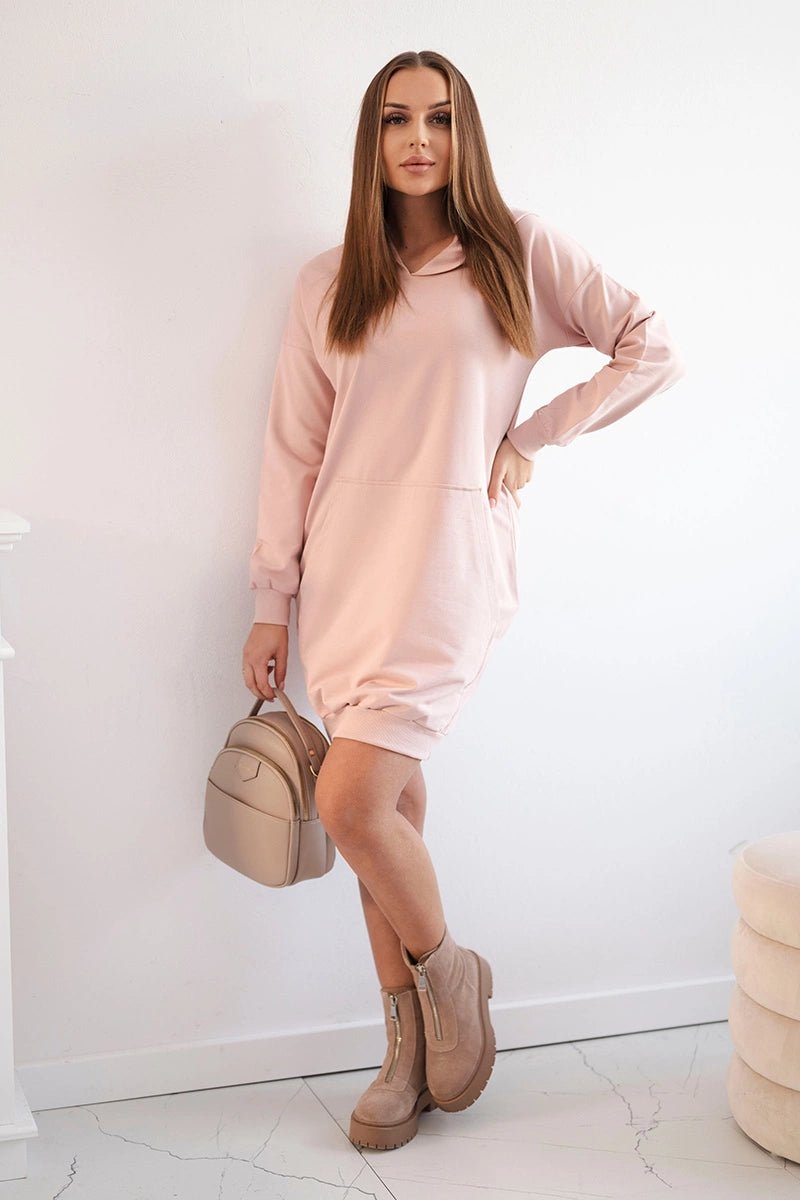 Hooded dress 67292 / – Powder цвет / color | Lexline Fashion