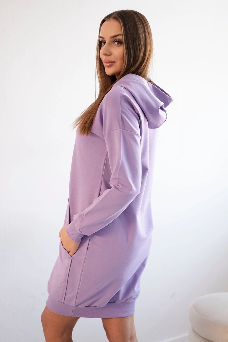 Hooded dress 67292 / – Purple цвет / color | Lexline Fashion