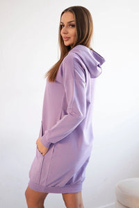 Hooded dress 67292 / – Purple цвет / color | Lexline Fashion