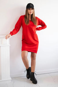 Hooded dress 67292 / – Red цвет / color | Lexline Fashion