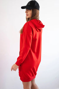 Hooded dress 67292 / – Red цвет / color | Lexline Fashion