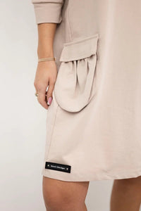Hooded dress 9350 / – Beige цвет / color | Lexline Fashion