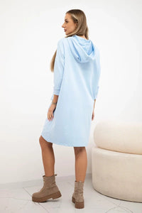 Hooded dress 9350 / – Blue цвет / color | Lexline Fashion