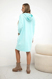 Hooded dress 9350 / – Mint цвет / color | Lexline Fashion