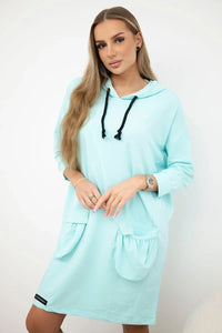 Hooded dress 9350 / – Mint цвет / color | Lexline Fashion