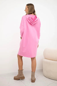 Hooded dress 9350 / – Pink || Light цвет / color | Lexline Fashion