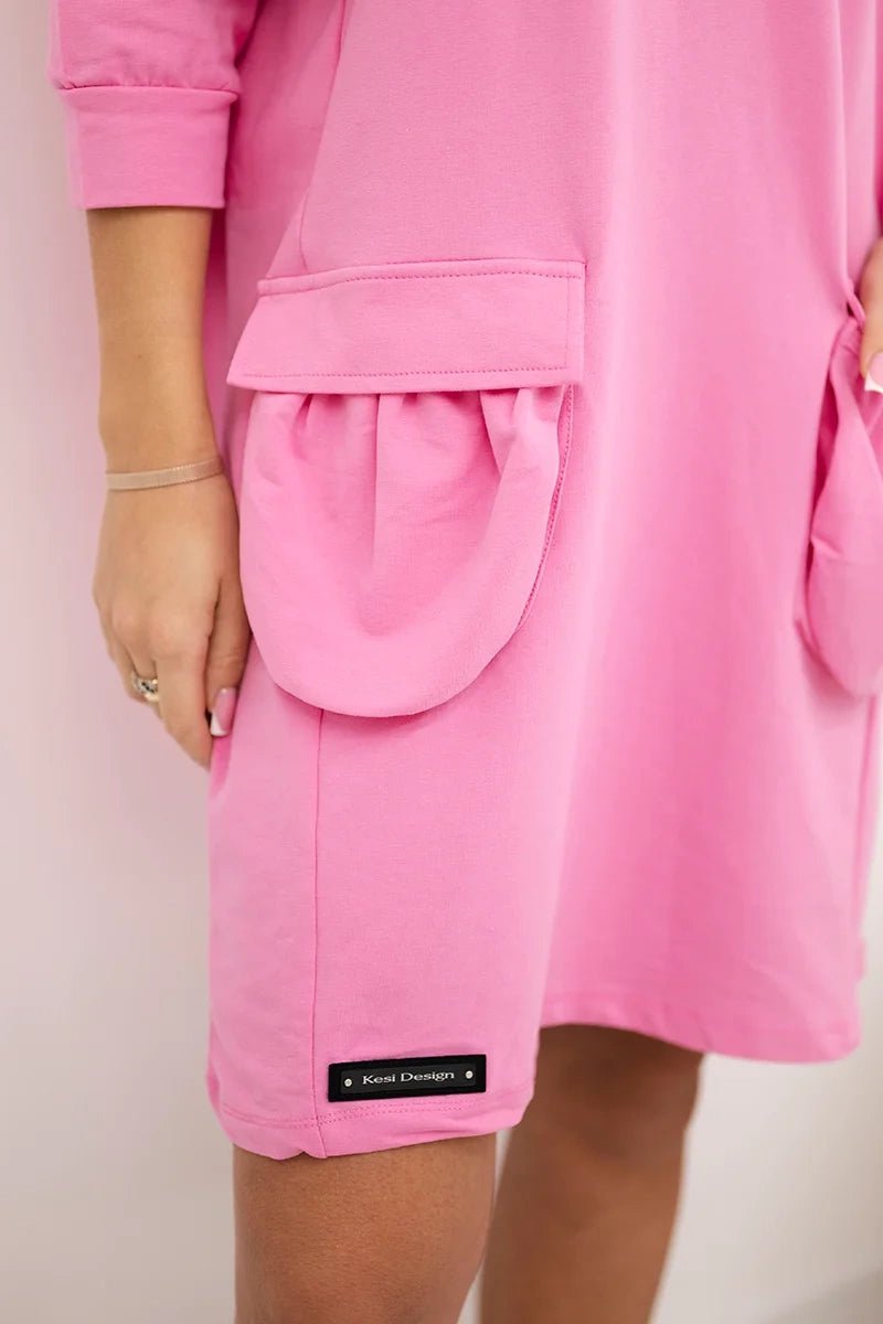 Hooded dress 9350 / – Pink || Light цвет / color | Lexline Fashion