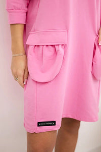 Hooded dress 9350 / – Pink || Light цвет / color | Lexline Fashion