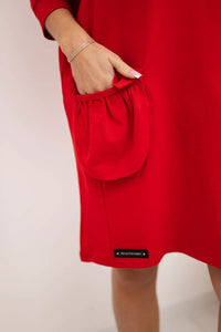Hooded dress 9350 / – Red цвет / color | Lexline Fashion