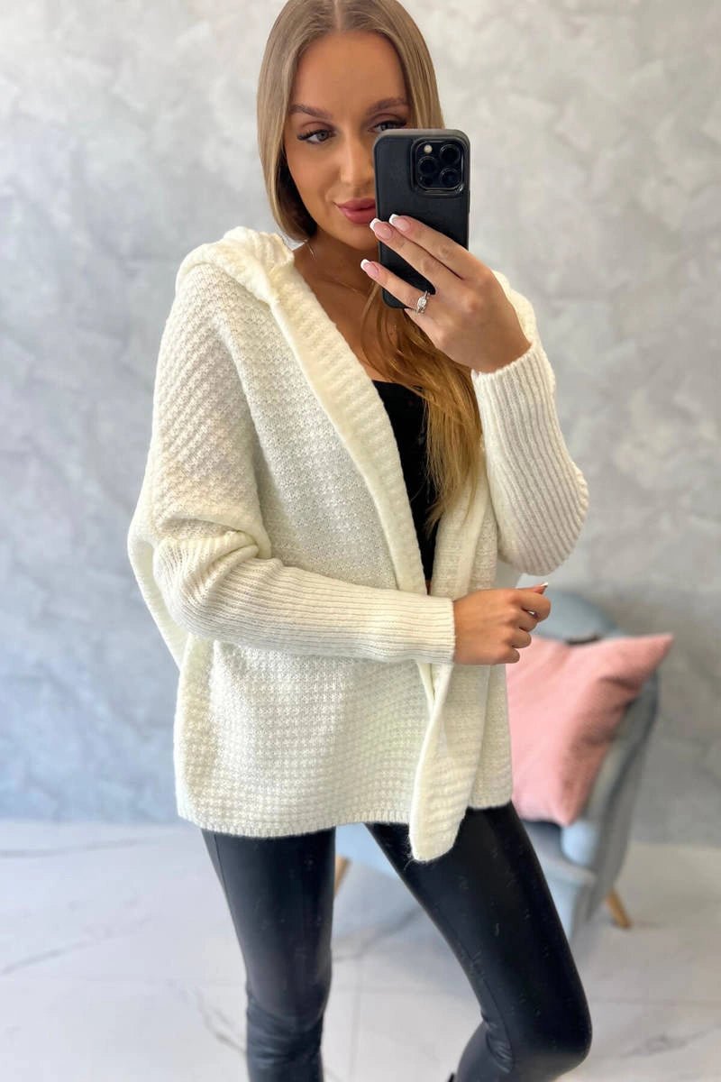 Hooded sweater 2019 - 16 / – Ecru цвет / color | Lexline Fashion