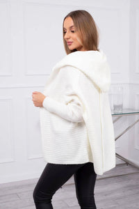 Hooded sweater 2019 - 16 / – Ecru цвет / color | Lexline Fashion