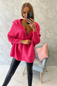 Hooded sweater 2019 - 16 / – Fuchsia цвет / color | Lexline Fashion