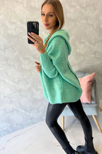 Hooded sweater 2019 - 16 / – Green || Light цвет / color | Lexline Fashion