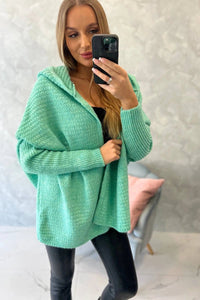 Hooded sweater 2019 - 16 / – Green || Light цвет / color | Lexline Fashion
