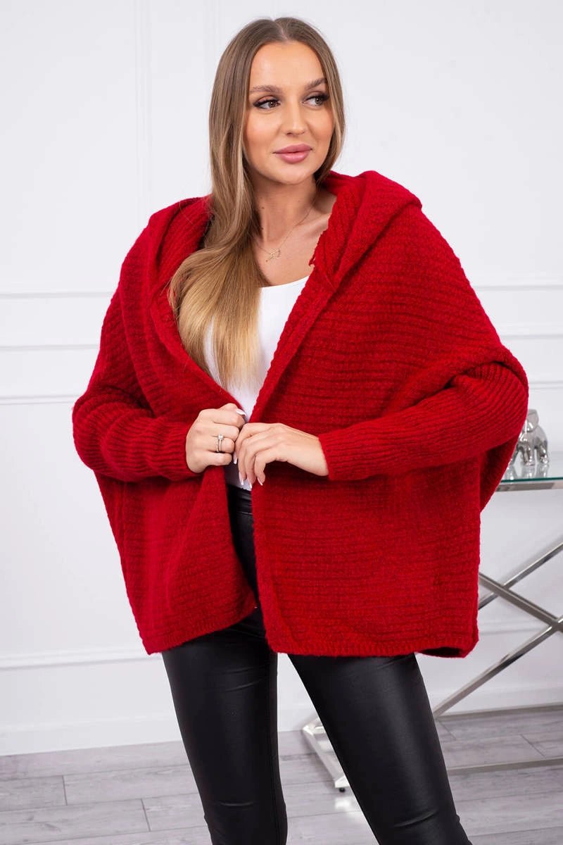 Hooded sweater 2019 - 16 / – Red цвет / color | Lexline Fashion