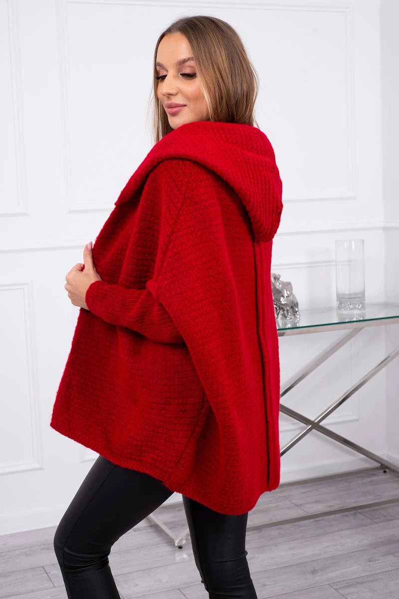 Hooded sweater 2019 - 16 / – Red цвет / color | Lexline Fashion