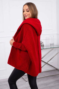 Hooded sweater 2019 - 16 / – Red цвет / color | Lexline Fashion