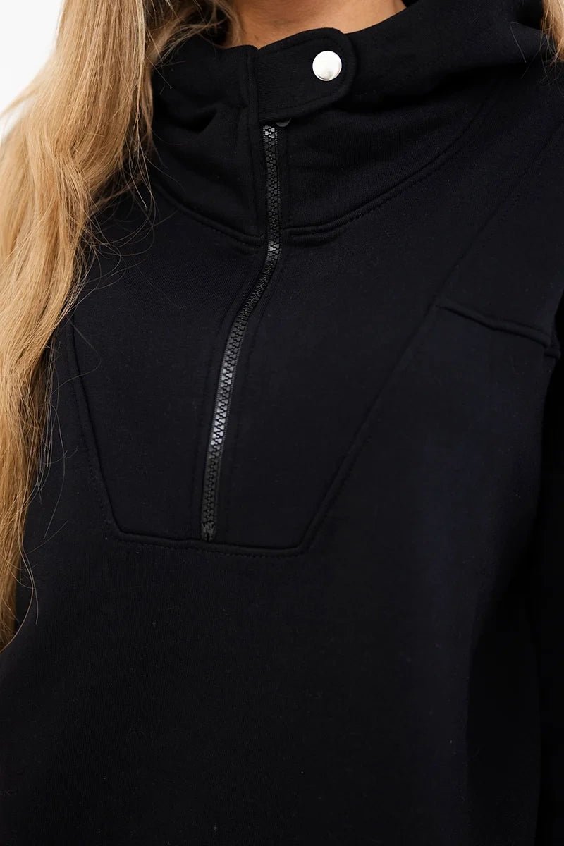 Hooded sweatshirt 69424 / – Black цвет / color | Lexline Fashion