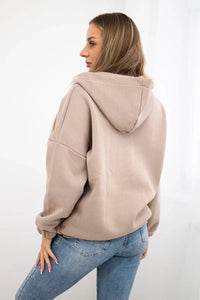 Hooded sweatshirt 69424 / – Dark || beige цвет / color | Lexline Fashion