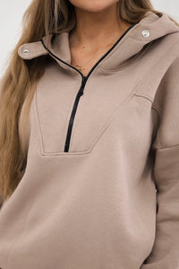 Hooded sweatshirt 69424 / – Dark || beige цвет / color | Lexline Fashion